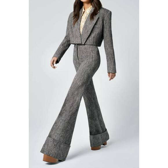 NEW SMYTHE cut off blazer in tobacco tweed - Picture 3 of 3